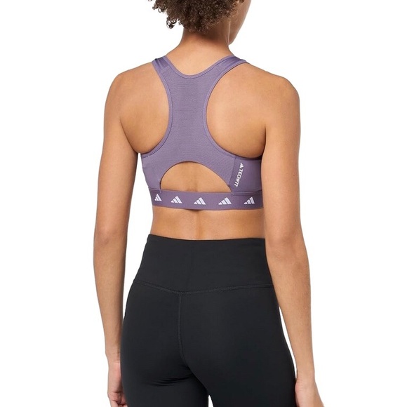 adidas Powerimpact Training Medium Support Techfit Bra, Violet Purple, XXL/F - Picture 2 of 14
